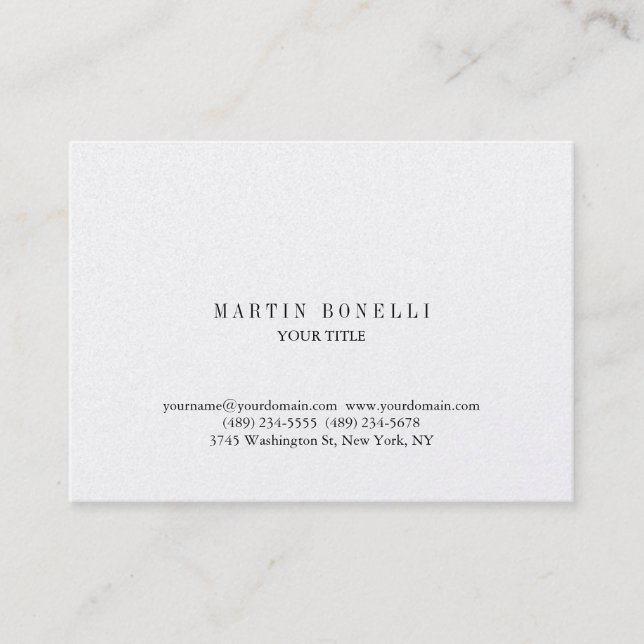 Plain Chubby Professional Business Card (Front)