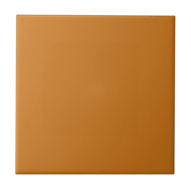 Plain Cinnamon Orange Brown Solid Color Tile (Front)