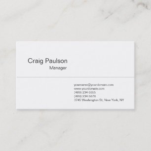 Plain Classic Black White Attractive Business Card
