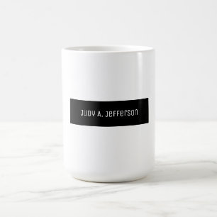 Plain Classical Minimalist Black & White Elegant Coffee Mug