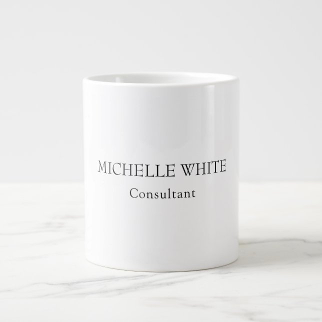 Plain Classical Minimalist Professional Name Large Coffee Mug (Front)