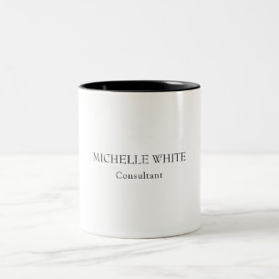 Plain Classical Minimalist Professional Name Two-Tone Coffee Mug