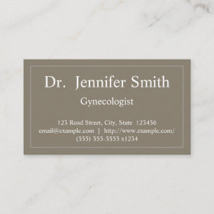 Plain & Classy Gynaecologist Business Card