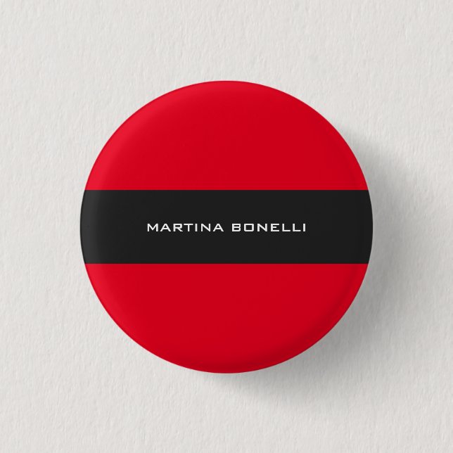 Plain Clean Red Grey Stripe 3 Cm Round Badge (Front)