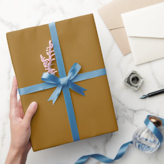 Plain Cocoa Gleam Gold Colour Shade Tone Wrapping Paper