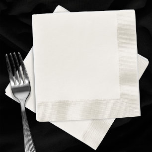 Plain Coined Ecru White Blank Cocktail Wedding  Napkin