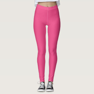 Plain color french rose hot pink leggings