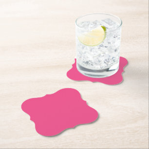 Plain color french rose hot pink paper coaster