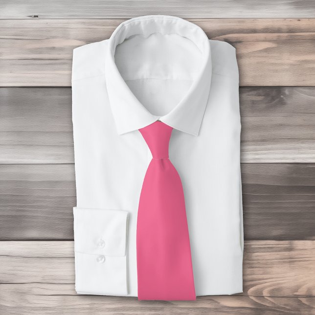 Plain color solid rosy watermelon pink tie (Creator Uploaded)