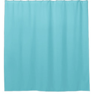Plain color waterfall aqua blue shower curtain