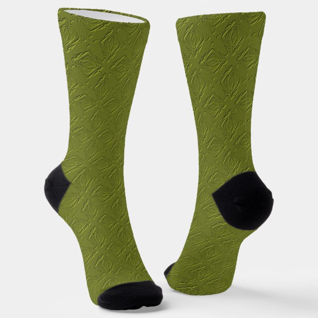 Plain Color With Added Design Crew Socks (Angled)