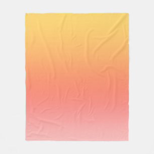 Plain colors - Yellow to Misty Pink ombre Fleece Blanket