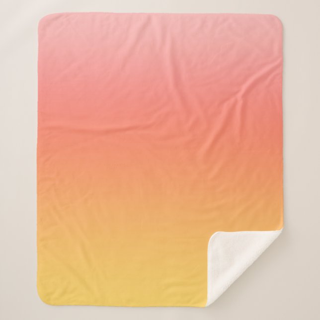 Plain colors - Yellow to Misty Pink ombre Sherpa Blanket (Front)