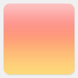 Plain colors - Yellow to Misty Pink ombre Square Sticker