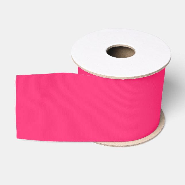 Plain colour amaranth radical red pink grosgrain ribbon (Spool)
