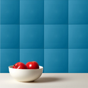 Plain colour deep cerulean blue tile