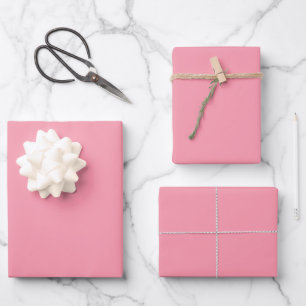 Plain colour flamingo soft pink wrapping paper sheet