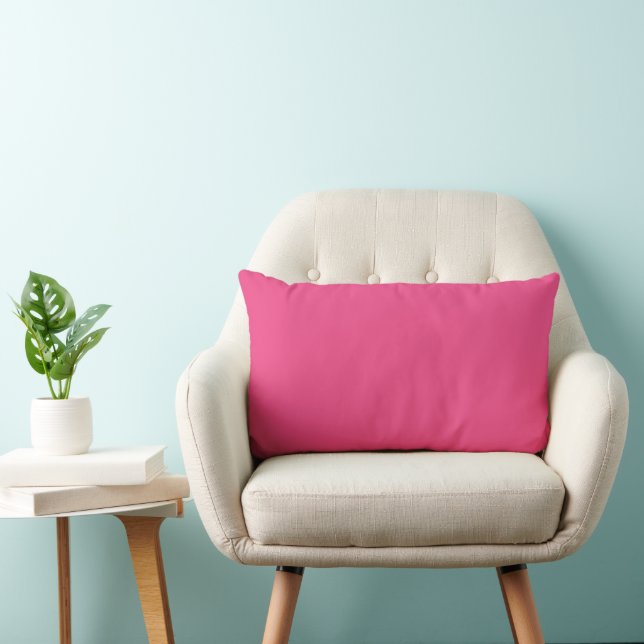 Plain colour french rose hot pink lumbar cushion (Chair)