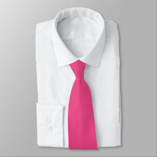 Plain colour french rose hot pink tie