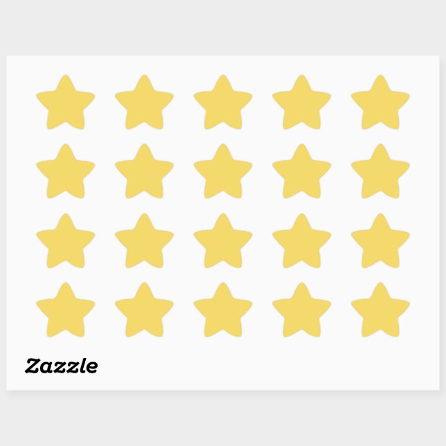 Plain colour jonquil yellow star sticker (Sheet)