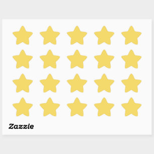 Plain colour jonquil yellow star sticker