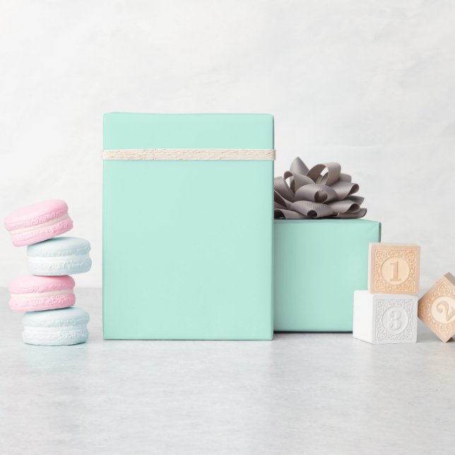 Plain colour seafoam pale turquoise mint wrapping paper (Baby Shower)