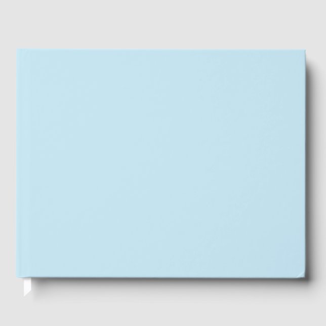 Plain colour solid cloudy light blue guest book (Front)