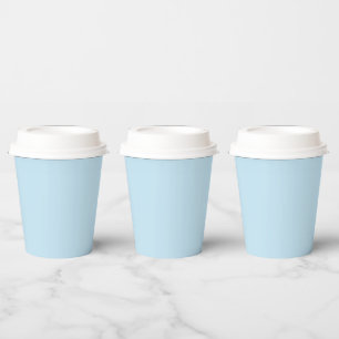 Plain colour solid cloudy light blue paper cups