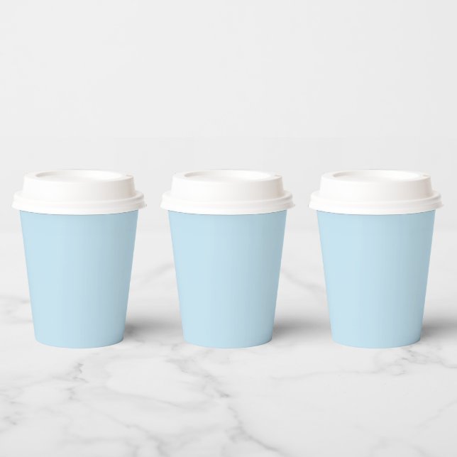 Plain colour solid cloudy light blue paper cups (Multi)