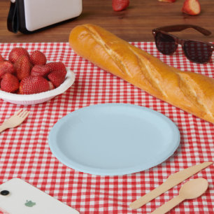 Plain colour solid cloudy light blue paper plate