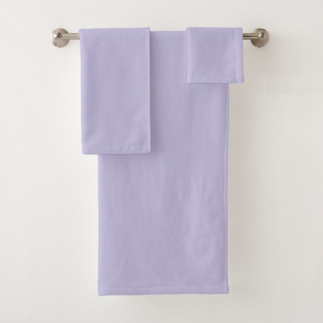 Plain colour solid heather pastel purple bath towel set (Insitu)