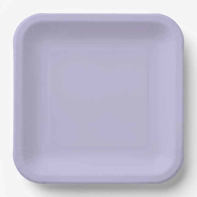 Plain colour solid heather pastel purple paper plate (Front)