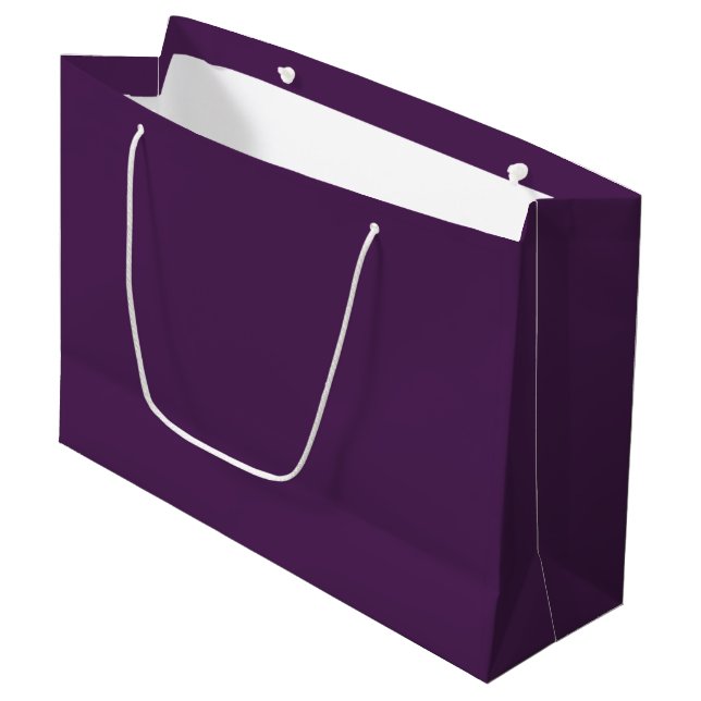 Plain colour solid midnight dark purple large gift bag (Front Angled)