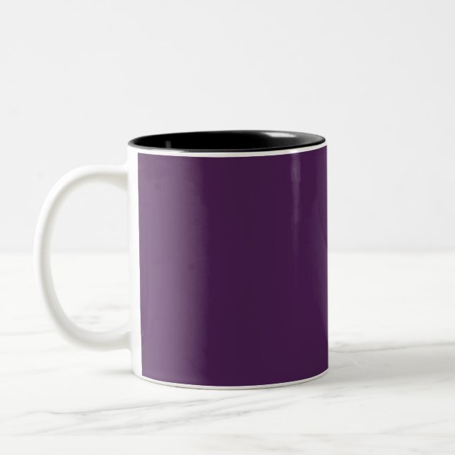 Plain colour solid midnight dark purple Two-Tone coffee mug (Left)