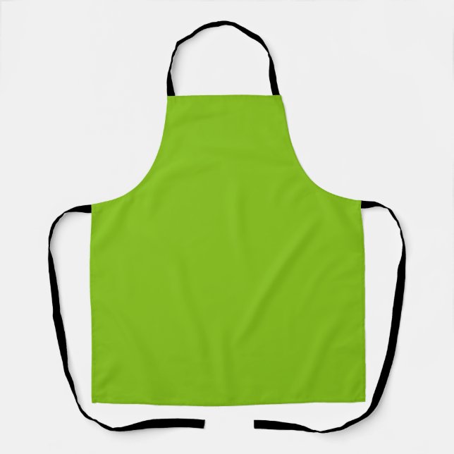 Plain colour solid parrot bright lime green apron (Front)