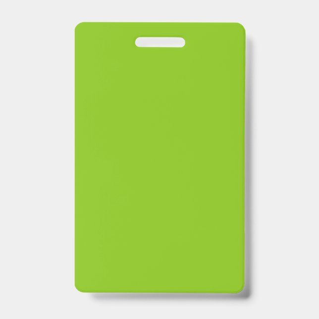 Plain colour solid parrot bright lime green ID badge (Front)