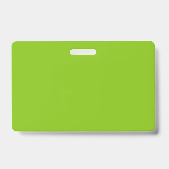 Plain colour solid parrot bright lime green ID badge (Front)
