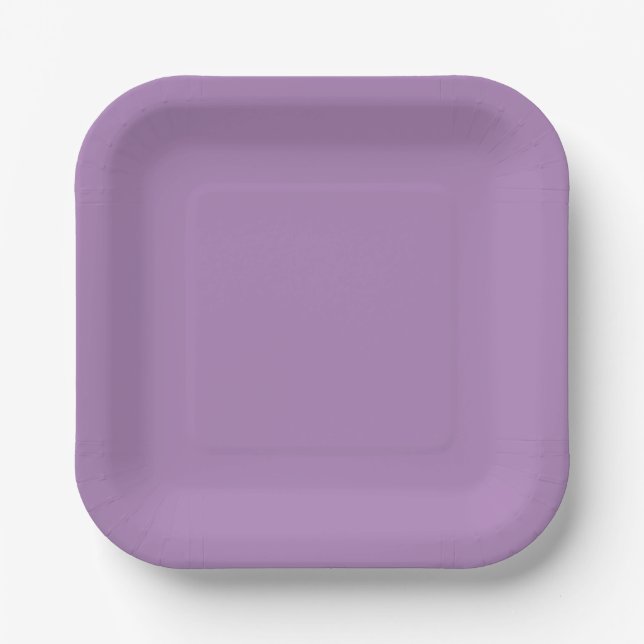 Plain colour solid pastel purple African violet Paper Plate (Front)