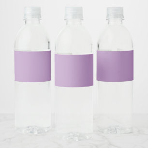 Plain colour solid pastel purple African violet Water Bottle Label