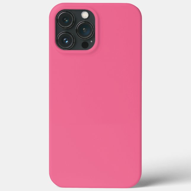 Plain colour solid rosy watermelon pink Case-Mate iPhone case (Back)