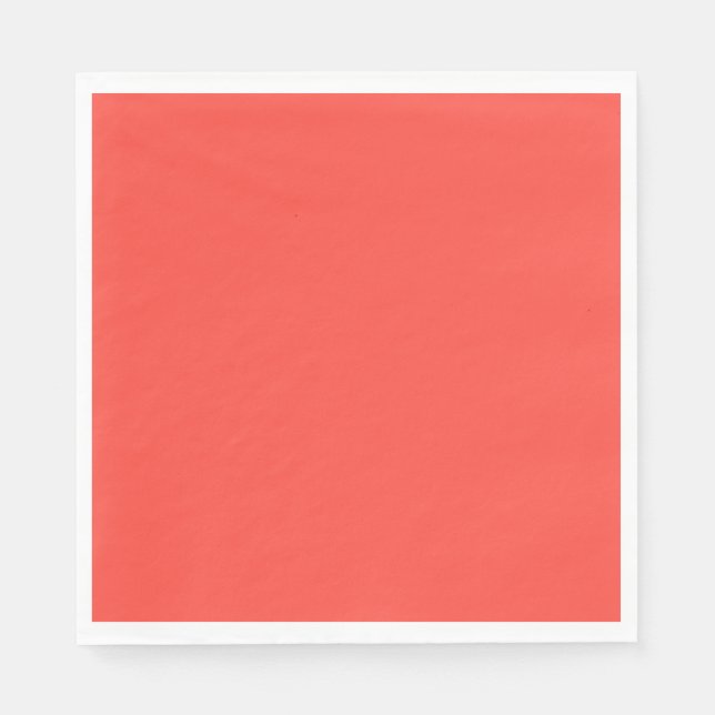 Plain colour sunset orange coral red napkin (Front)