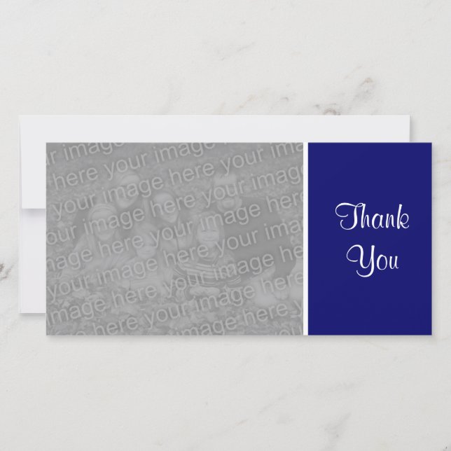 Plain Colour - Thank You - Dark Blue Card (Front)