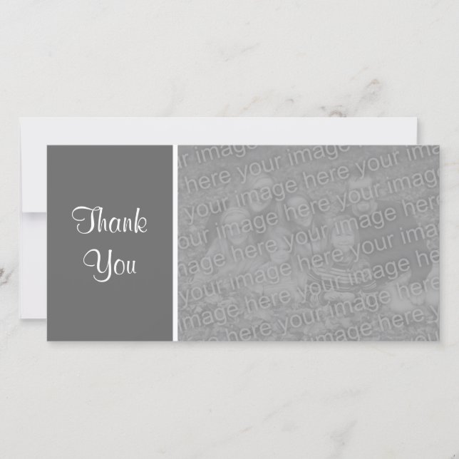 Plain Colour - Thank You - Dark Grey Card (Front)
