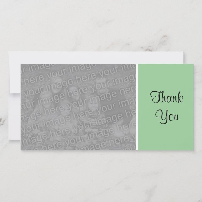 Plain Colour - Thank You - Faded Green Card (Front)