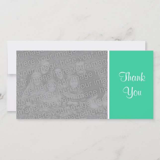 Plain Colour - Thank You - Sea Green Card (Front)