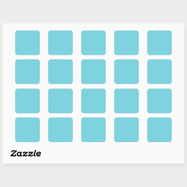 Plain colour waterfall aqua blue square sticker (Sheet)