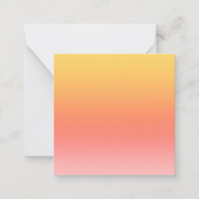 Plain colours - Yellow to Misty Pink ombre Card (Front)