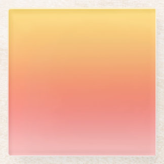 Plain colours - Yellow to Misty Pink ombre Glass Coaster