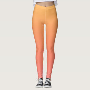 Plain colours - Yellow to Misty Pink ombre Leggings
