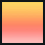 Plain colours - Yellow to Misty Pink ombre Poster<br><div class="desc">Colourful yellow, orange, red and pink gradient background.</div>